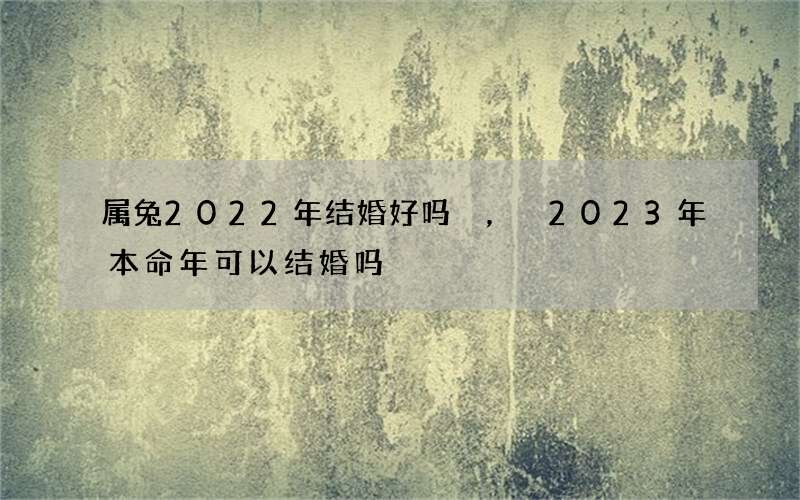 属兔2022年结婚好吗，2023年本命年可以结婚吗